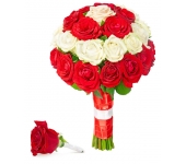 Круглый букет невесты №047